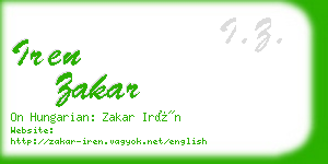 iren zakar business card